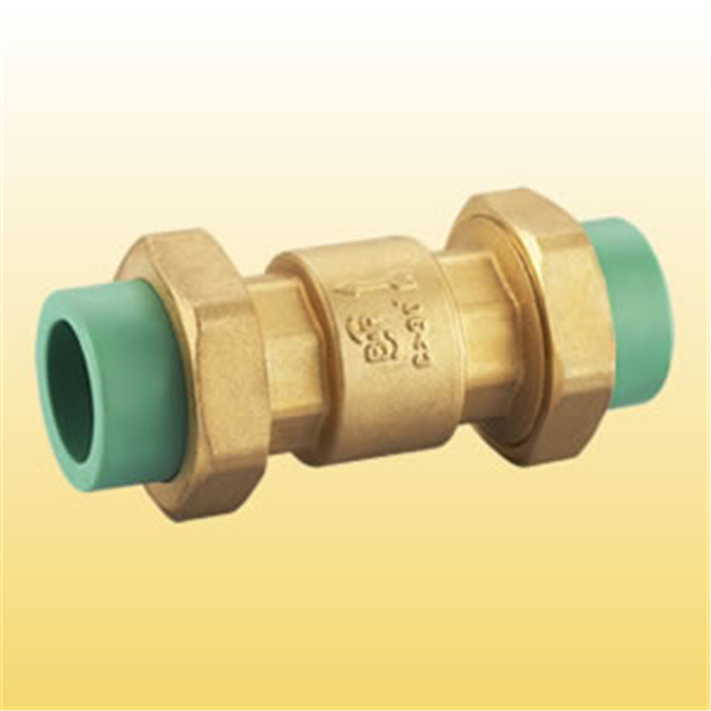 brass colour ppr union check valve (32002)