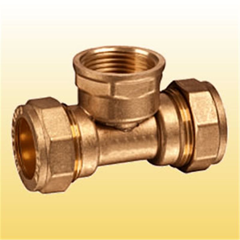 brass compression fittings for copper tubing Tee